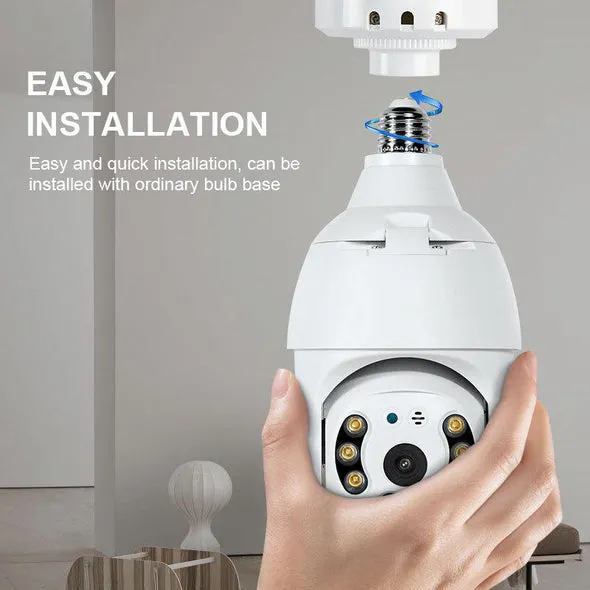 Cámara Bombillo de Seguridad 360°: Vigilancia Total para tu Hogar - Camara bombillo de seguridad 360°