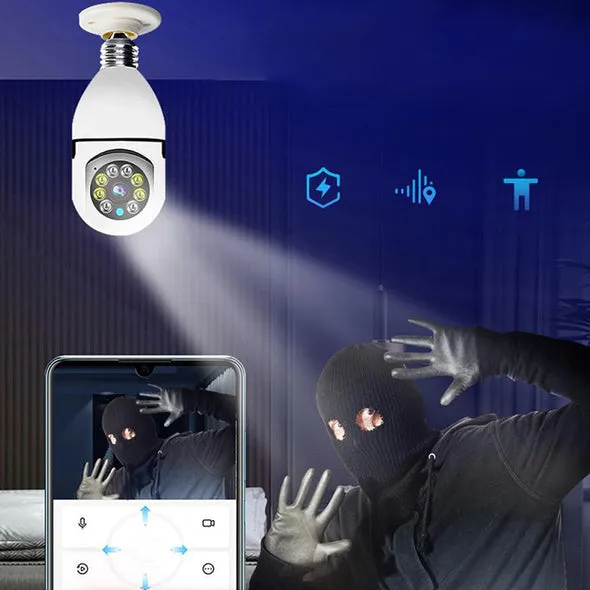 Cámara Bombillo de Seguridad 360°: Vigilancia Total para tu Hogar - Camara bombillo de seguridad 360°