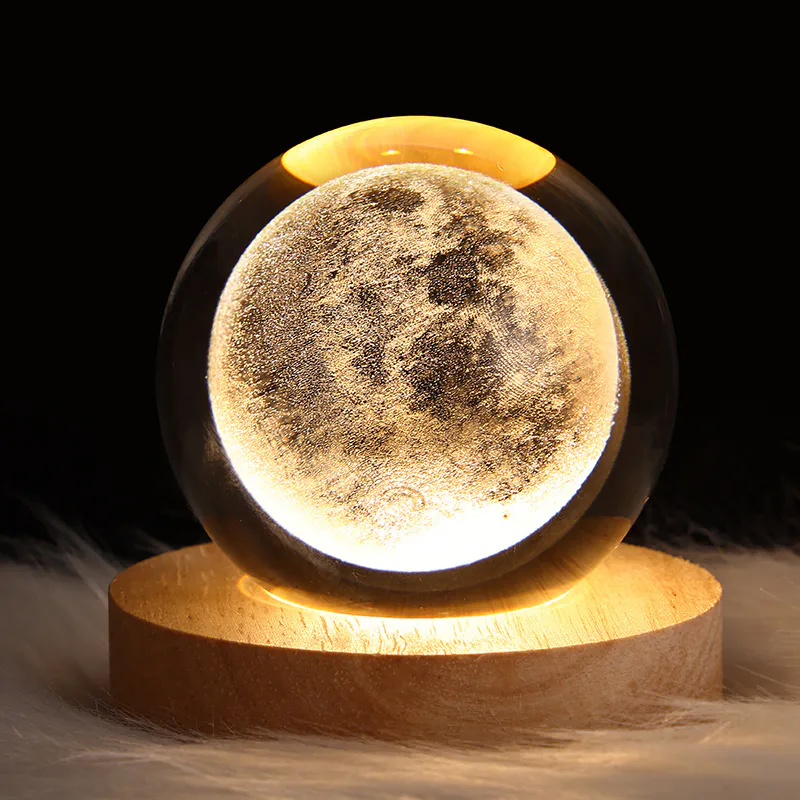 Lampara Esfera Bola De Cristal Luna: Ilumina tu Espacio con la Magia del Cosmos - Lampara Esfera Bola De Cristal Luna