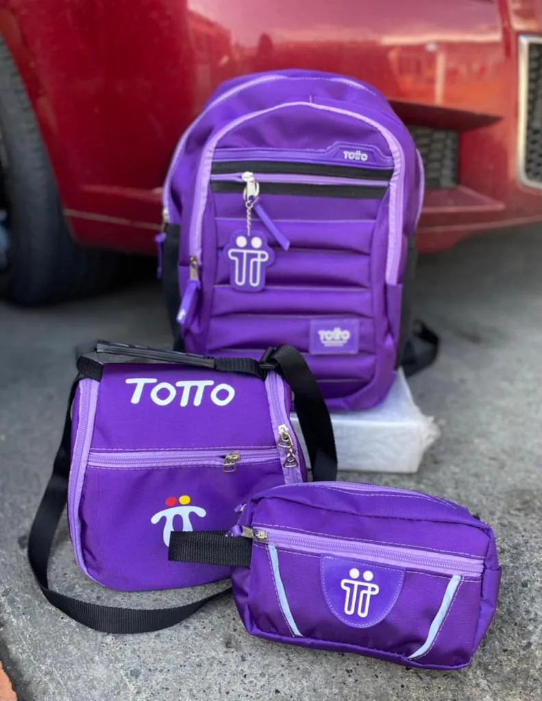 MORRAL TOTTO  CARTUCHERA Y LONCHERA: ¡El Combo Perfecto para tu Día a Día! - MORRAL TOTTO  CARTUCHERA Y LONCHERA