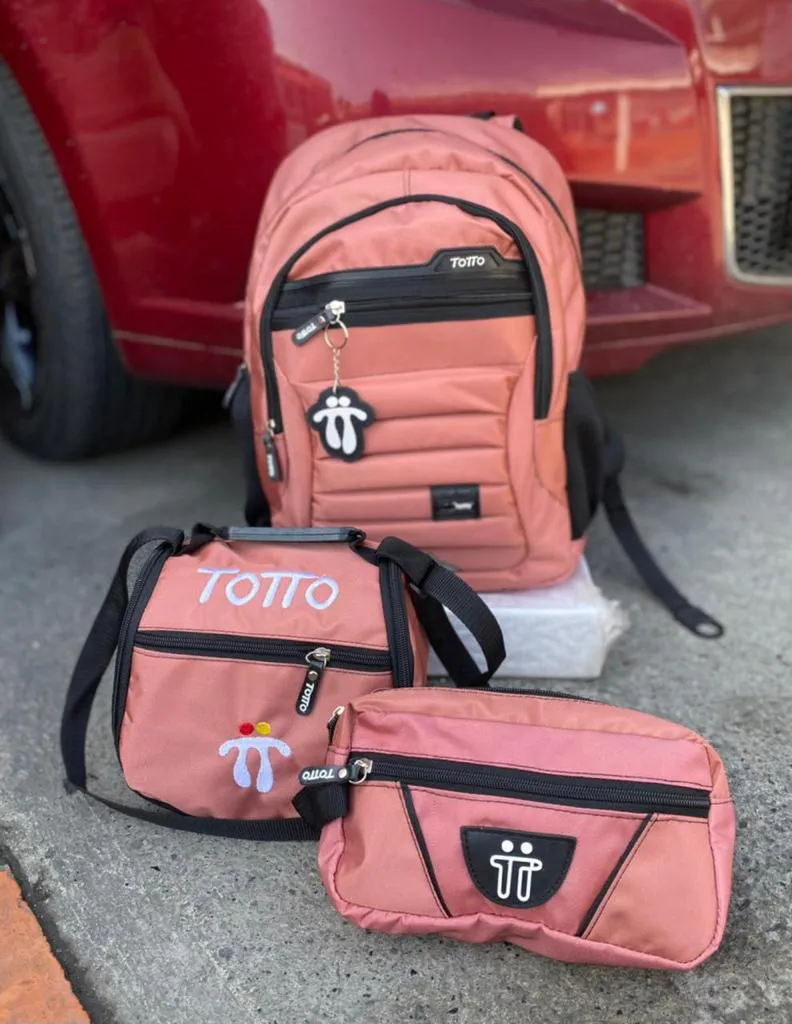 MORRAL TOTTO  CARTUCHERA Y LONCHERA: ¡El Combo Perfecto para tu Día a Día! - MORRAL TOTTO  CARTUCHERA Y LONCHERA