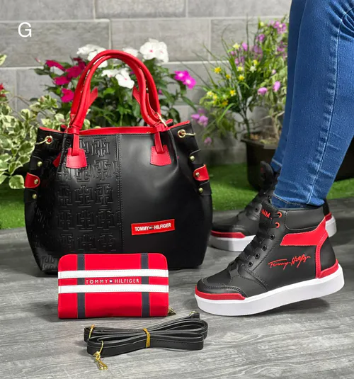 Eleva tu estilo con el Trio Tommy Hilfiger - bolso+calzado+billetera Tommy Hilfiger