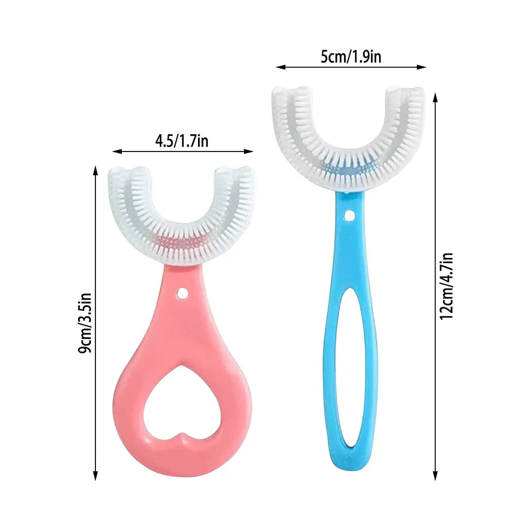 Cepillo de Dientes de Silicona en Forma de U para Niños: ¡Cepillado Divertido y Saludable! - cepillo de dientes en silicona 2 a 6 año