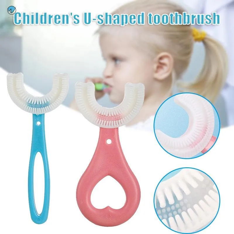 Cepillo de Dientes de Silicona en Forma de U para Niños: ¡Cepillado Divertido y Saludable! - cepillo de dientes en silicona 2 a 6 año