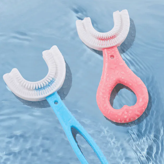 Cepillo de Dientes de Silicona en Forma de U para Niños: ¡Cepillado Divertido y Saludable! - cepillo de dientes en silicona 2 a 6 año