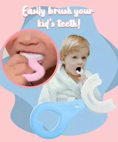 Cepillo de Dientes de Silicona en Forma de U para Niños: ¡Cepillado Divertido y Saludable!