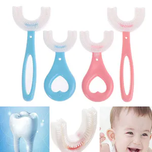 Cepillo de Dientes de Silicona en Forma de U para Niños: ¡Cepillado Divertido y Saludable! - cepillo de dientes en silicona 2 a 6 año